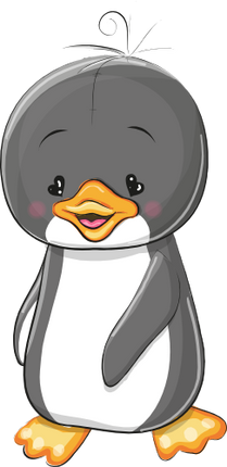 (133-12-A) Cute Cartoon Penguin