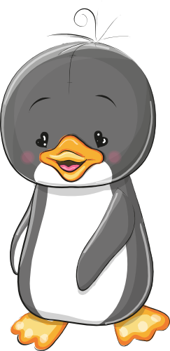 (133-12-A) Cute Cartoon Penguin