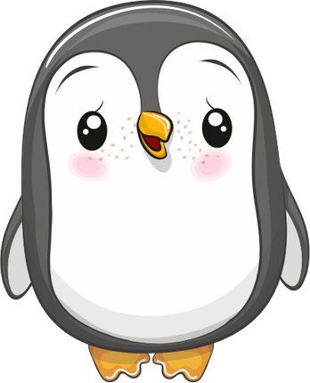 (133-12-D) Cute Cartoon Penguin