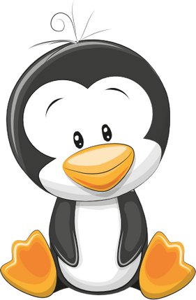 (133-12-E) Cute Cartoon Penguin
