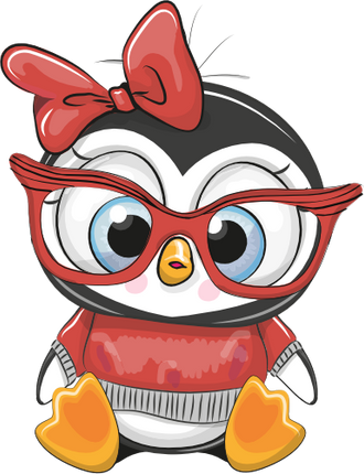 (133-12-I) Cute Cartoon Penguin Red Glasses Bow Sweater