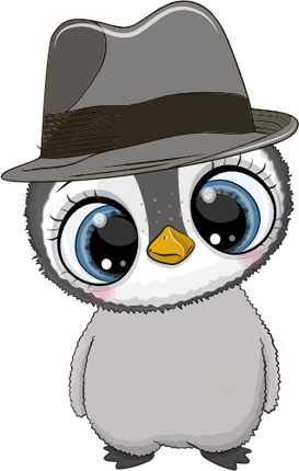 (133-12-K) Cute Cartoon Penguin Fedora