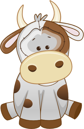 (s133-13-C) Cute Cartoon Cow