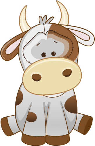 (s133-13-C) Cute Cartoon Cow