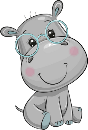 (s133-14-K) Cute Cartoon Hippo Glasses