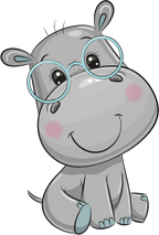 (s133-14-K) Cute Cartoon Hippo Glasses