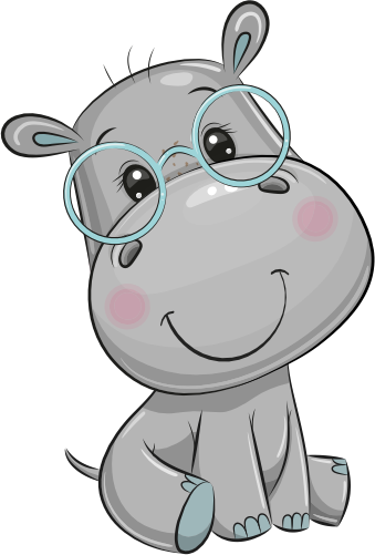 (s133-14-K) Cute Cartoon Hippo Glasses