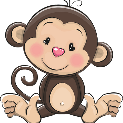 (s133-15-A) Cute Cartoon Monkey