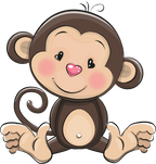 (s133-15-A) Cute Cartoon Monkey