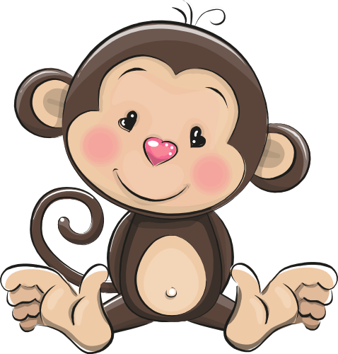 (s133-15-A) Cute Cartoon Monkey
