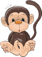 (s133-15-B) Cute Cartoon Monkey