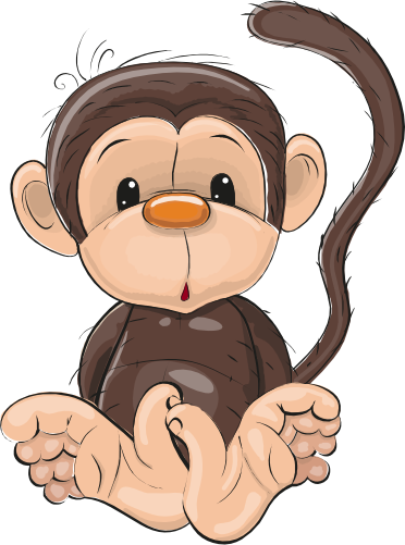(s133-15-B) Cute Cartoon Monkey