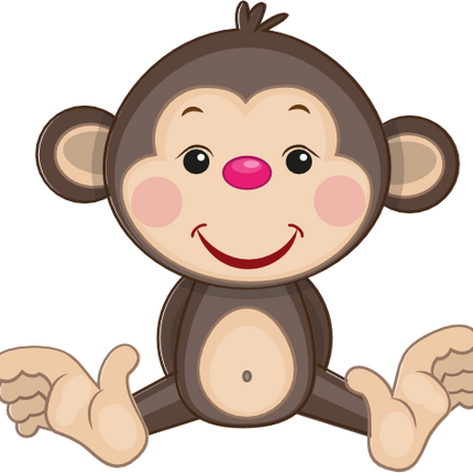 (s133-15-C) Cute Cartoon Monkey