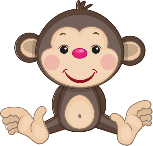 (s133-15-C) Cute Cartoon Monkey