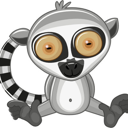 (s133-15-D) Cute Cartoon Ring Tail Lemur
