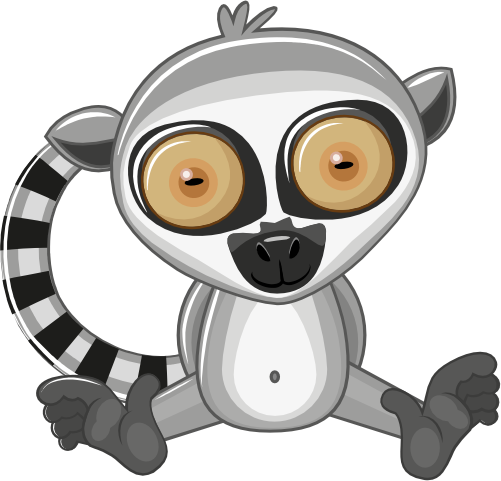 (s133-15-D) Cute Cartoon Ring Tail Lemur
