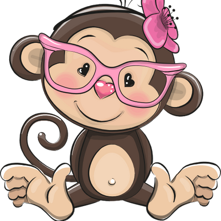 (s133-15-H) Cute Cartoon Monkey Flower Headband Glasses