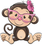 (s133-15-H) Cute Cartoon Monkey Flower Headband Glasses