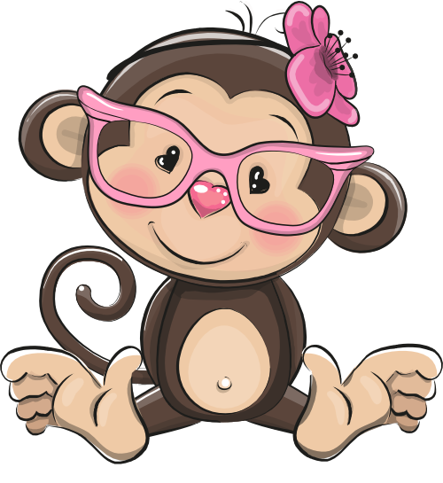 (s133-15-H) Cute Cartoon Monkey Flower Headband Glasses
