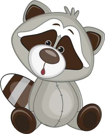 (s133-16-B) Cute Cartoon Racoon