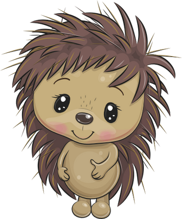 (s133-17-A) Cute Cartoon Hedgehog