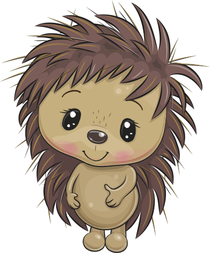 (s133-17-A) Cute Cartoon Hedgehog