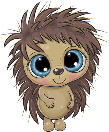 (s133-17-C) Cute Cartoon Hedgehog