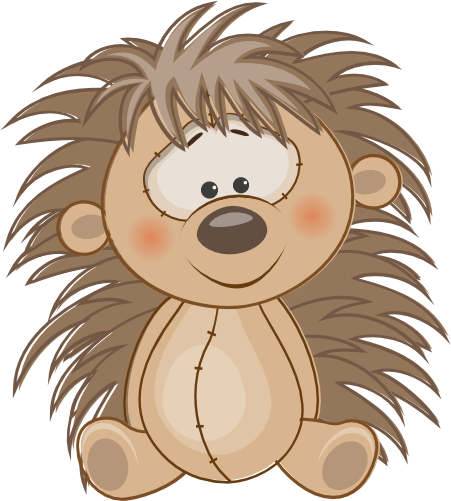 (s133-17-D) Cute Cartoon Hedgehog