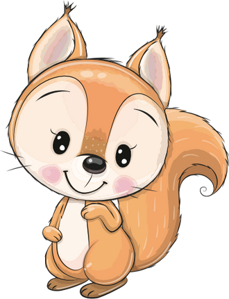 (s133-18-A) Cute Cartoon Squirrel