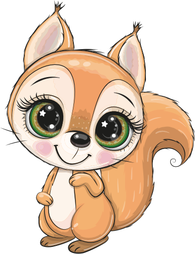 (s133-18-B) Cute Cartoon Squirrel