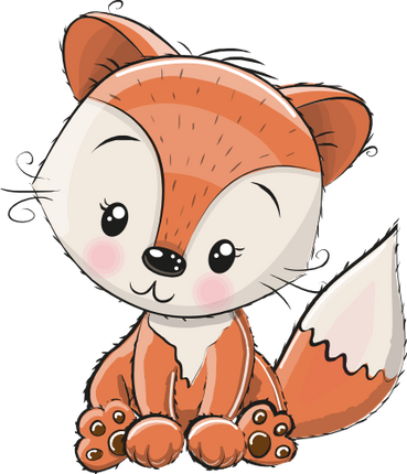 (s133-19-A) Cute Cartoon Fox