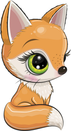 (s133-19-B) Cute Cartoon Fox