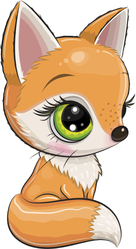 (s133-19-B) Cute Cartoon Fox
