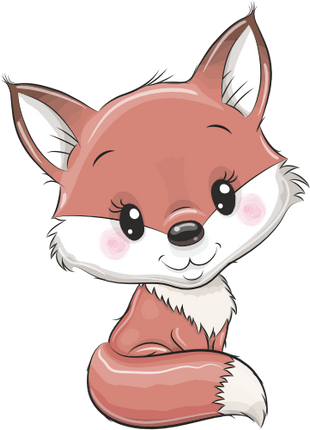 (s133-19-C) Cute Cartoon Fox