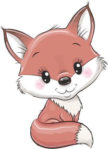 (s133-19-C) Cute Cartoon Fox