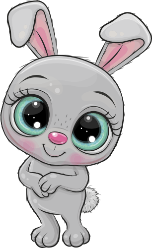 (s133-02-A) Cute Cartoon Bunny Rabbit