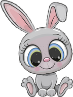 (s133-02-B) Cute Cartoon Bunny Rabbit