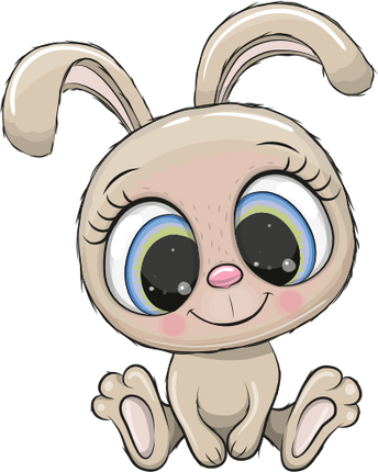 (s133-02-C) Cute Cartoon Bunny Rabbit
