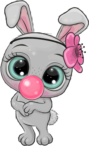 (s133-02-I) Cute Cartoon Bunny Rabbit Flower Headband Bubblegum