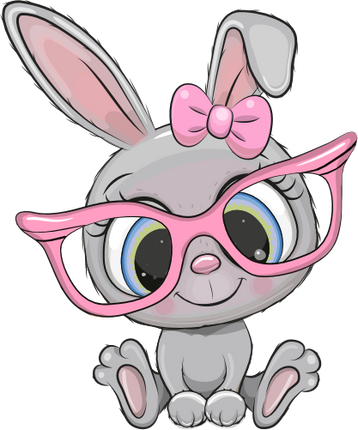 (s133-02-J) Cute Cartoon Bunny Rabbit Bow Glasses