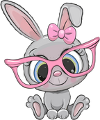 (s133-02-J) Cute Cartoon Bunny Rabbit Bow Glasses