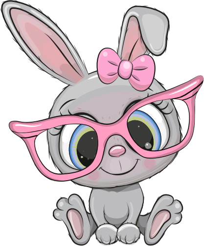 (s133-02-J) Cute Cartoon Bunny Rabbit Bow Glasses