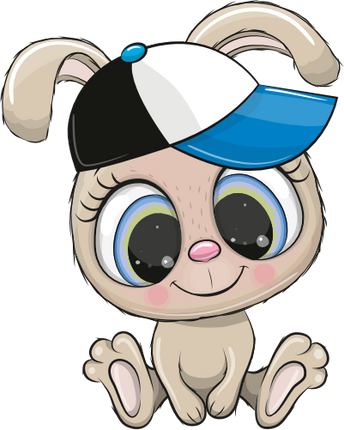 (s133-02-K) Cute Cartoon Bunny Rabbit Baseball Cap