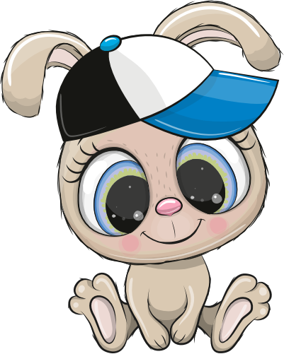 (s133-02-K) Cute Cartoon Bunny Rabbit Baseball Cap