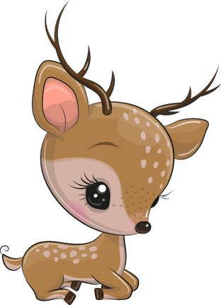 (s133-20-A) Cute Cartoon Deer