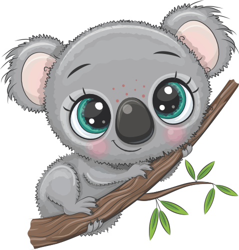 (s133-21-A) Cute Cartoon Koala