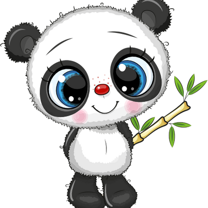 (s133-22-H) Cute Cartoon Panda Bamboo