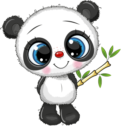 (s133-22-H) Cute Cartoon Panda Bamboo