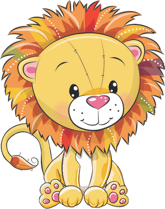 (s133-23-A) Cute Cartoon Lion