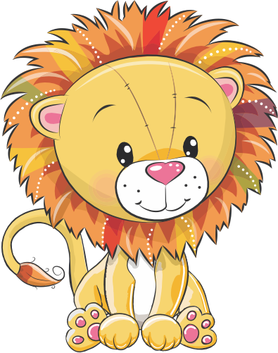 (s133-23-A) Cute Cartoon Lion